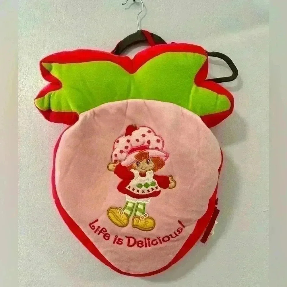 Strawberry Shortcake Plush Backpack Bag Kids Travel‎ School Cute Pink Strawberry